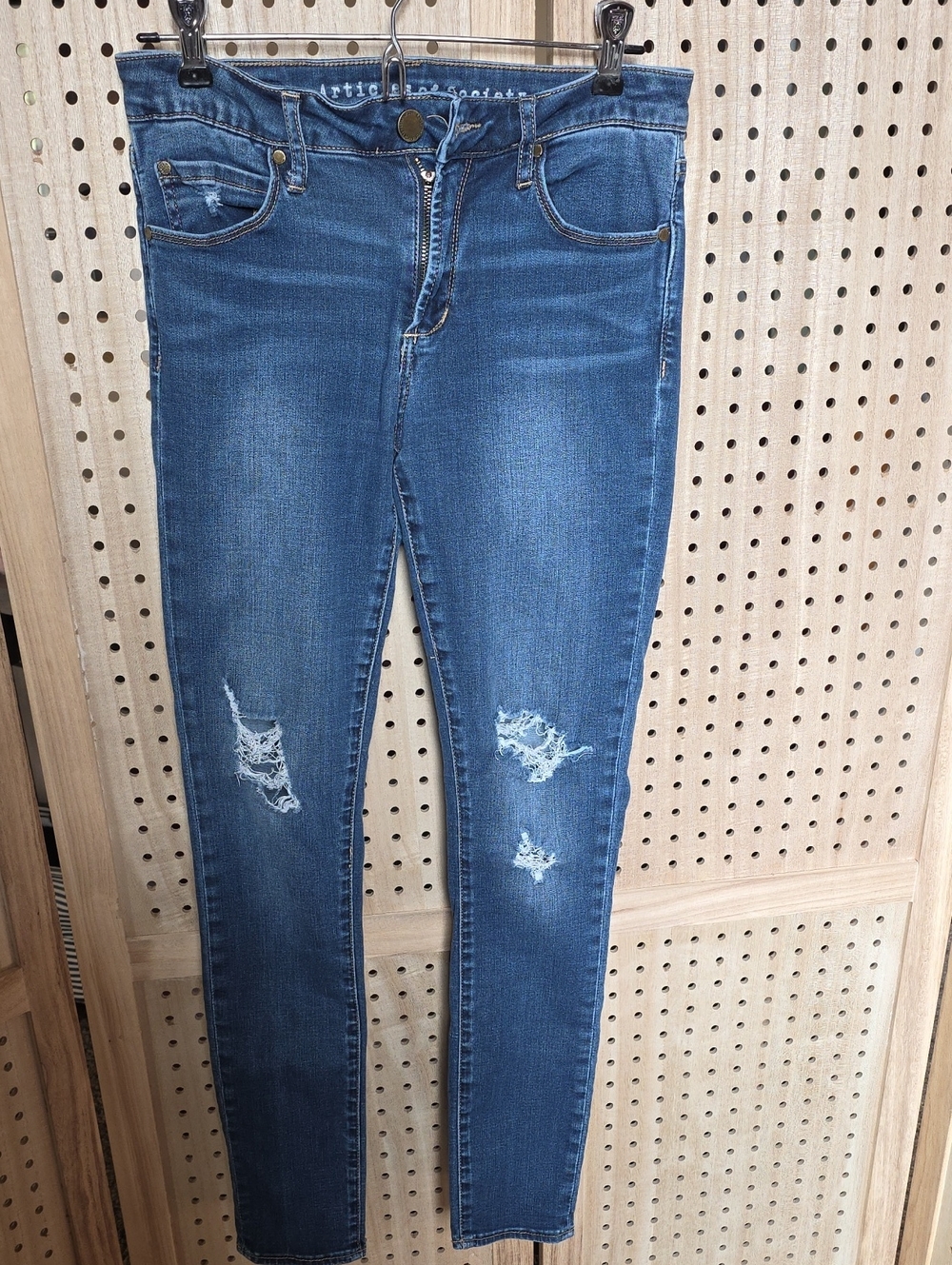 Articles Of Society Blue Distressed Skinny Jeans